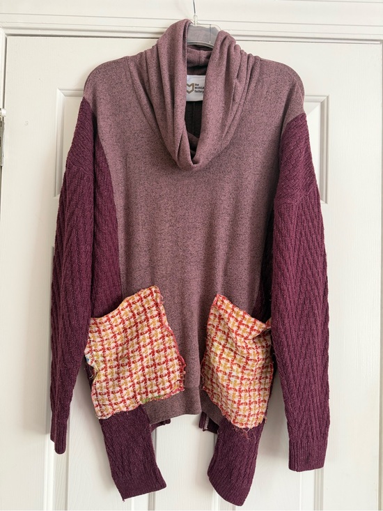 The Morgan Factory Sweaters - MORGAN FACTORY burgundy patch pocket sweater S M L XL